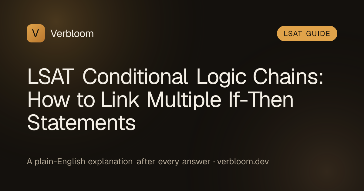 LSAT Conditional Logic Chains: How to Link Multiple If-Then Statements ...